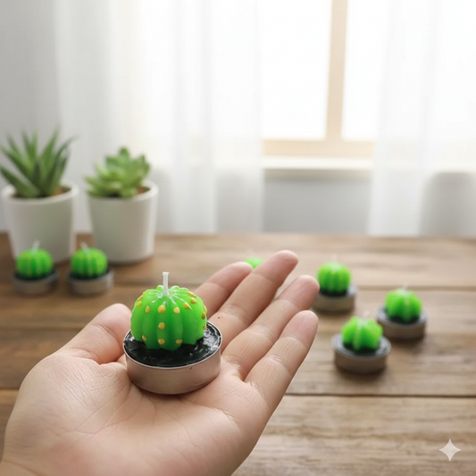 3 Pcs Cactus Candle