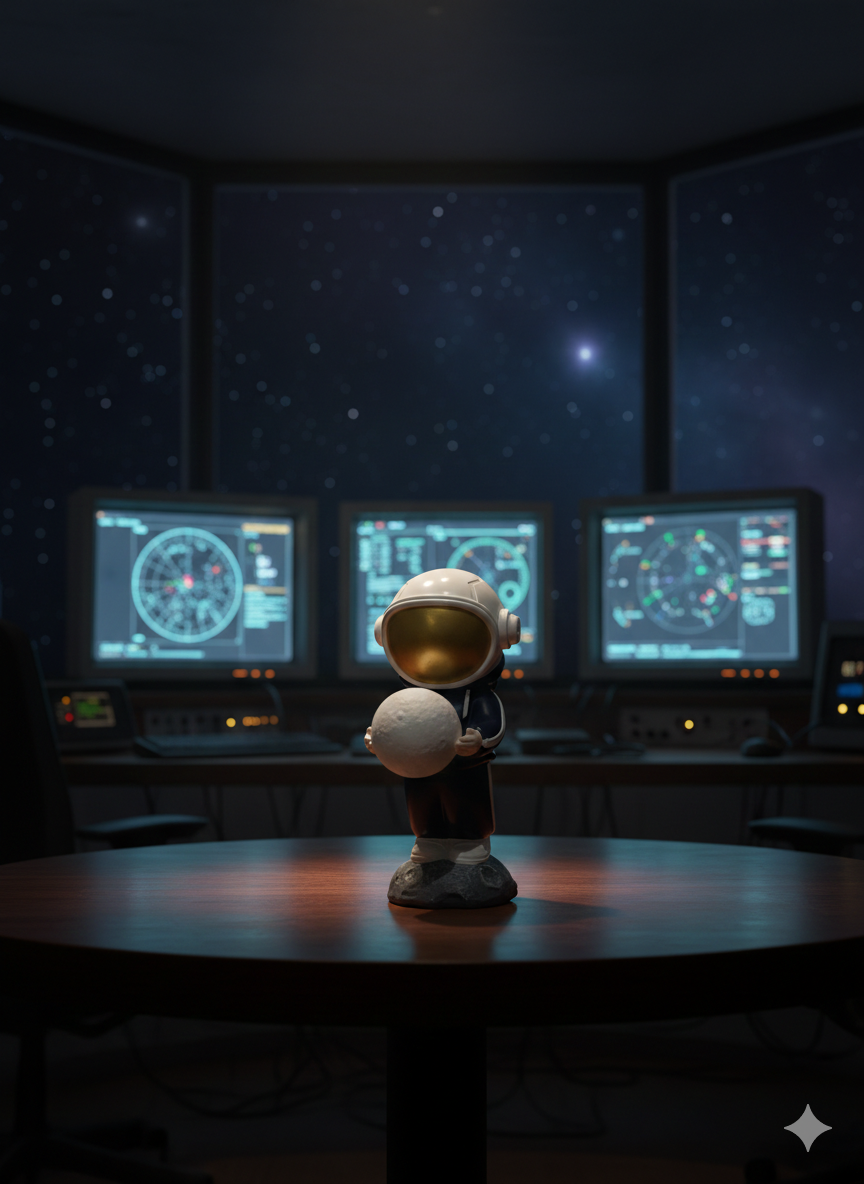 Astronaut With Moon Light