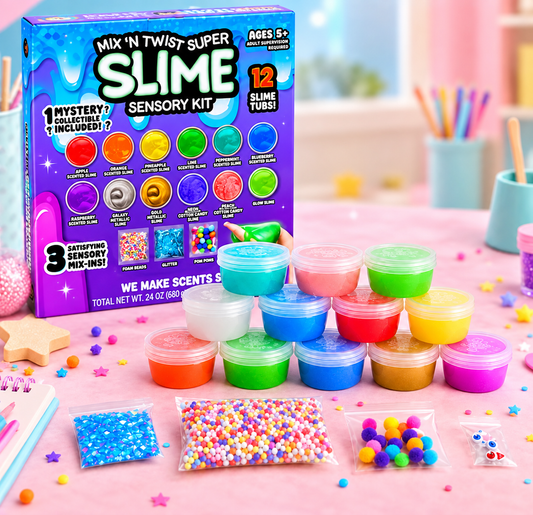 12 Tubs Slime Kit Glow In Dark