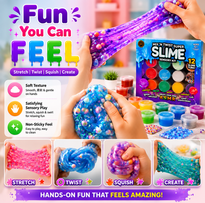 12 Tubs Slime Kit Glow In Dark