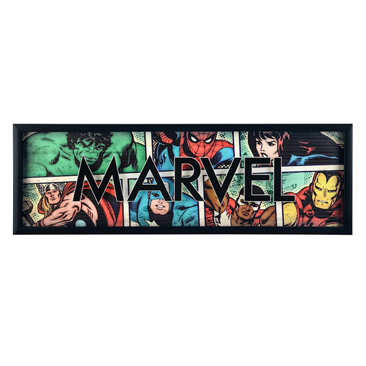 1335- Glass Framed Marvel Retro Printed Wall Art