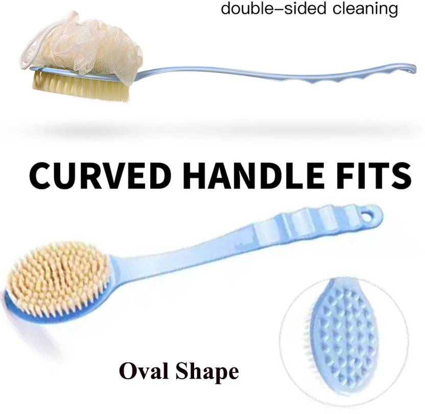 1230- oval shape & Double Side Brush with handle shower Brush & Back Scrubber