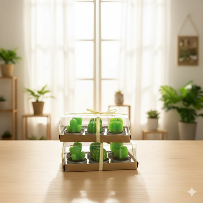 3 Pcs Cactus Candle