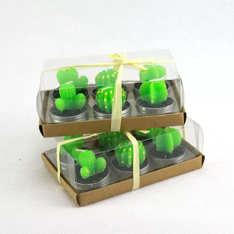 3 Pcs Cactus Candle