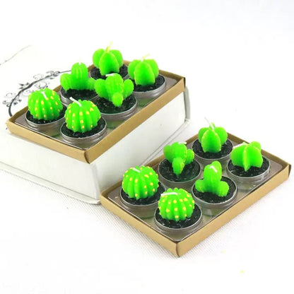 3 Pcs Cactus Candle