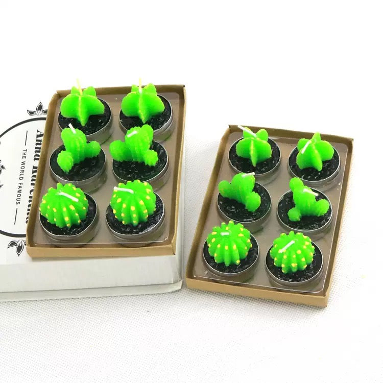 3 Pcs Cactus Candle