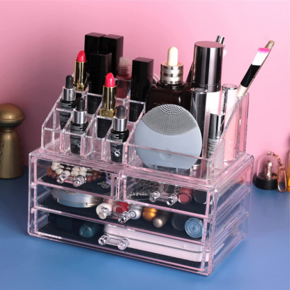 1313- 4 Drawers Cosmetic Organizer Clear Acrylic Jewellery Box Makeup Storage Case Acrylic Makeup Organizer Cosmetic Organiser Box