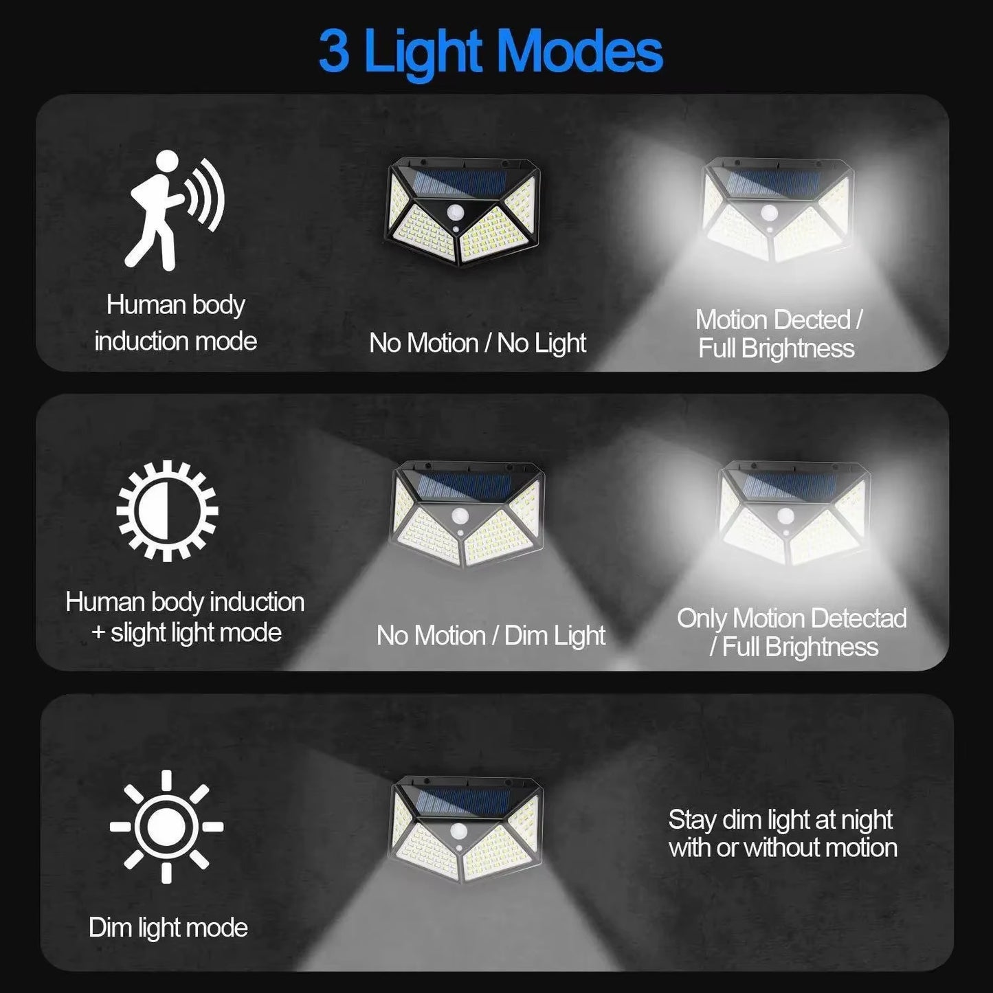 4 Face Solar Light