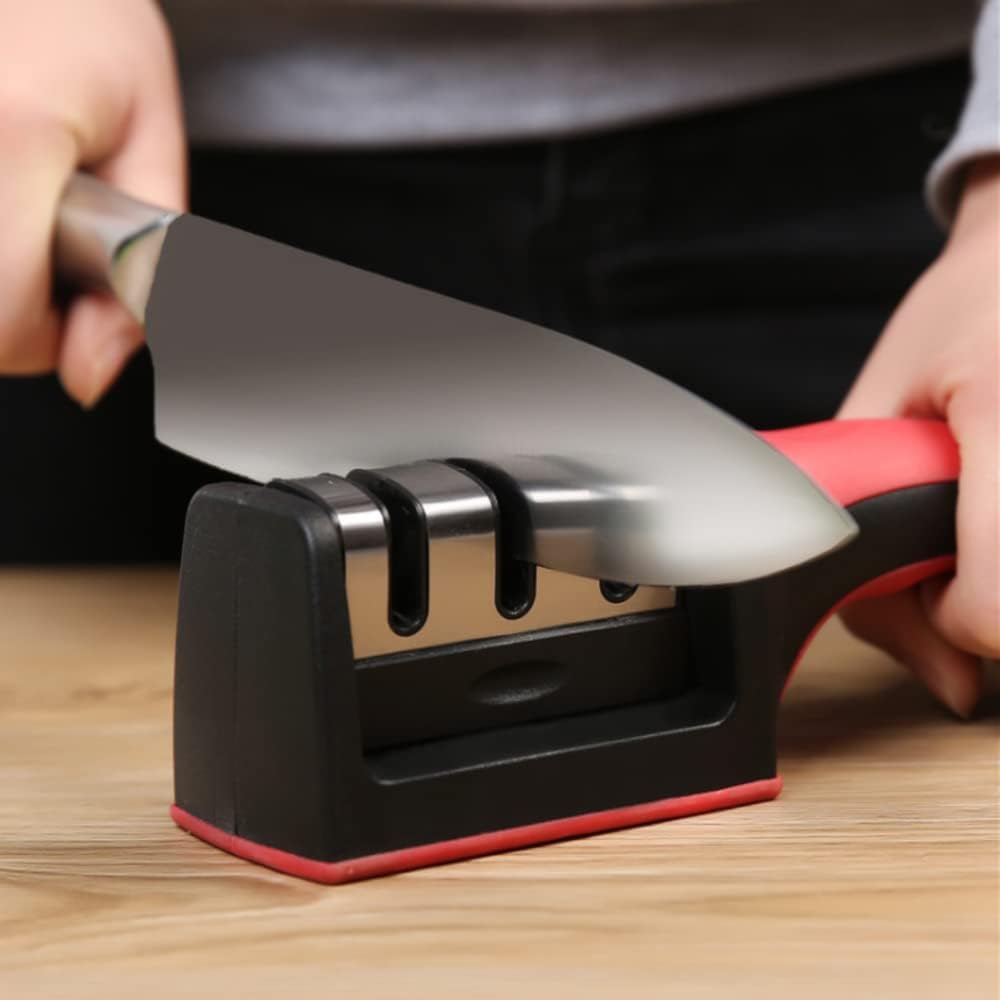 1008- Steel Kitchen Knife Sharpener 3 Stage Manual