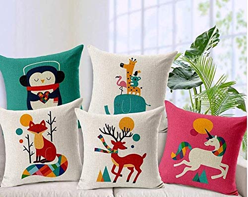 1056- Decorative Designer Printed Throw Pillow Jute Cushion Cover