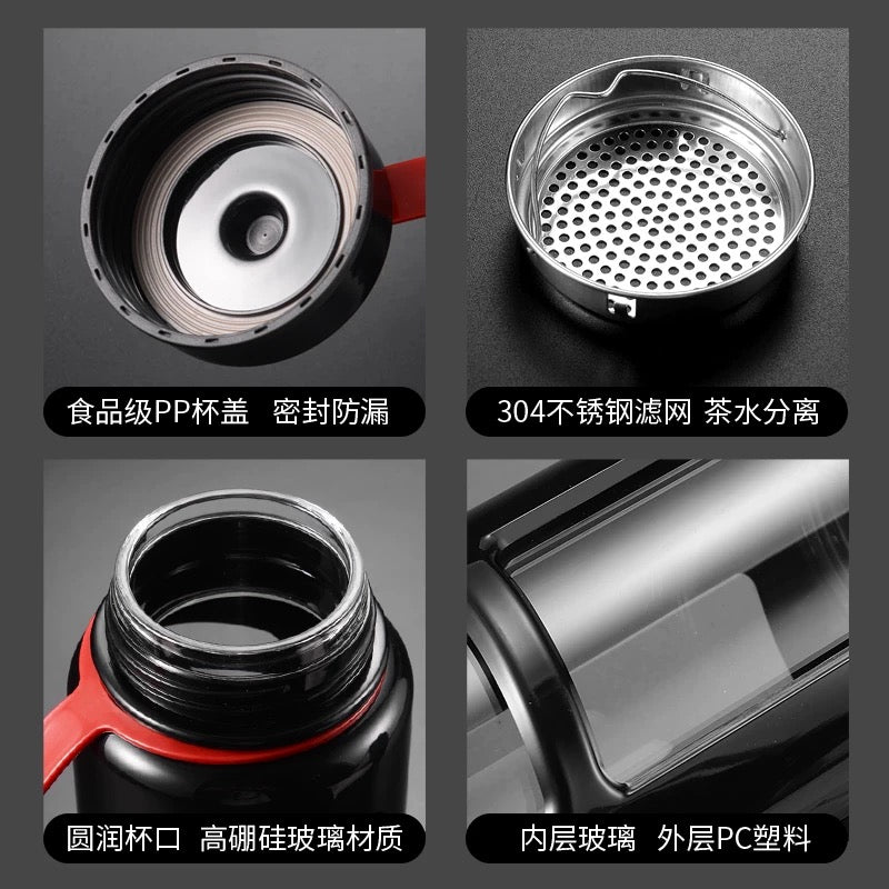 1300ml Glass Bottle With Plastic Protector