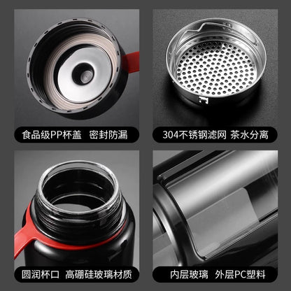 1300ml Glass Bottle With Plastic Protector
