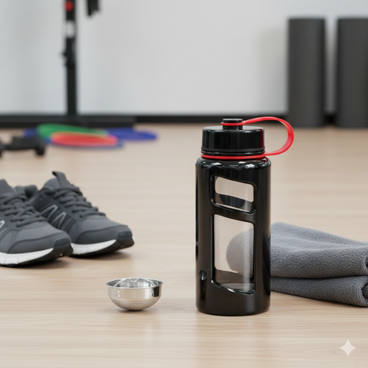 600ml Glass Bottle With Plastic