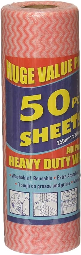 1309- Heavy Duty Wipes Roll Pack of 50 Sheets For Home Use & Kitchen Use