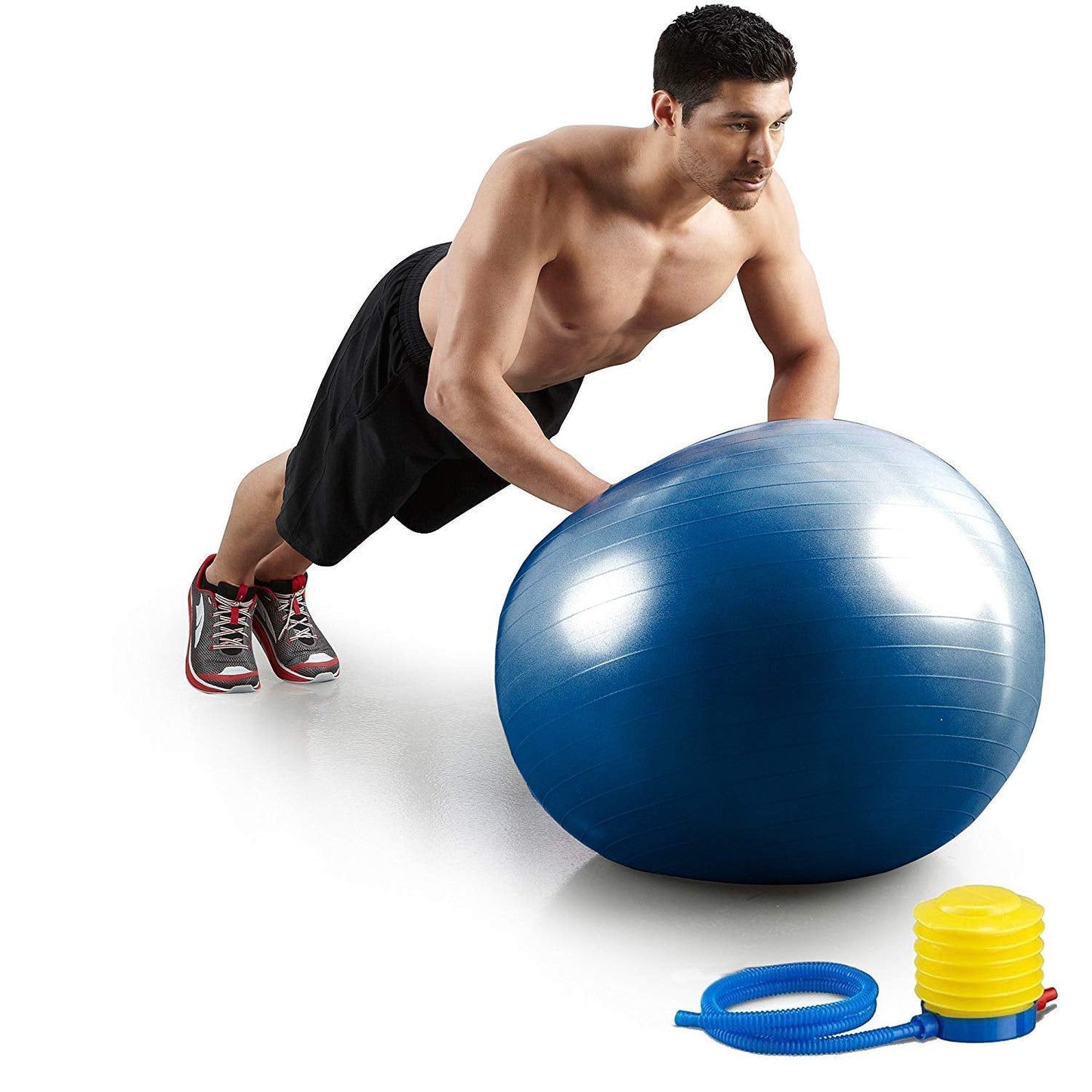 1027- 65cm Gym Ball for Exercise Anti Burst Exercise Ball with Foot Pump