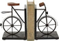 1004- Metal Bike Bookends with Wood Accents