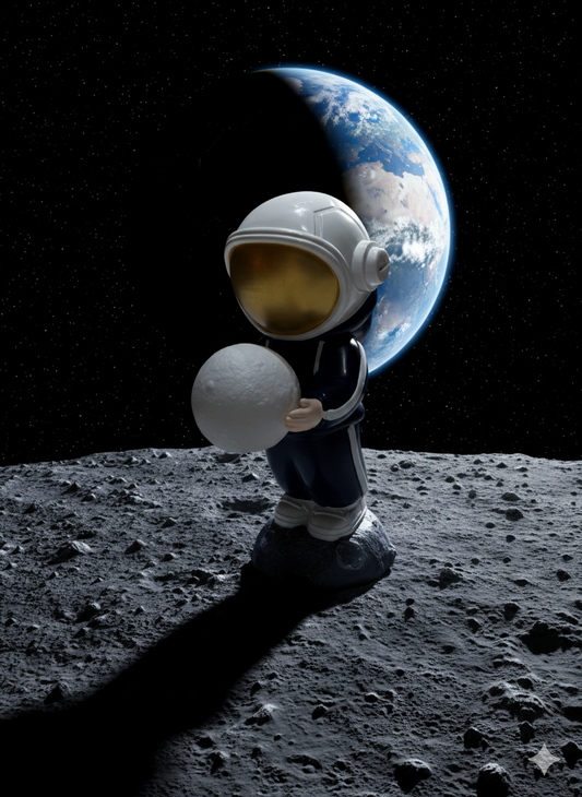 Astronaut With Moon Light