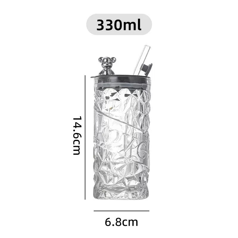 Glass Sipper With Teddy