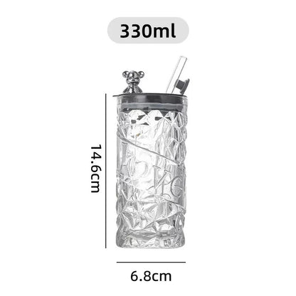 Glass Sipper With Teddy
