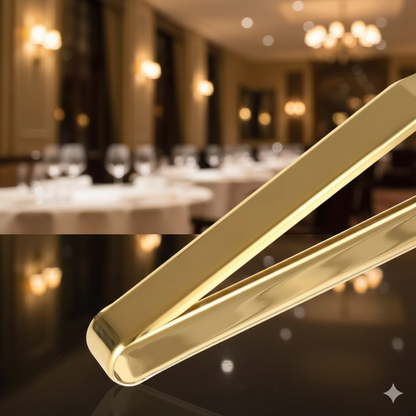 Gold Plater SS Tong With Silicon Grip
