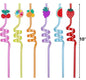 1720- 12 pcs Plastic Spiral  Juice straw