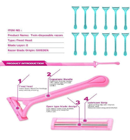 1707- 12pcs Soft care women razor