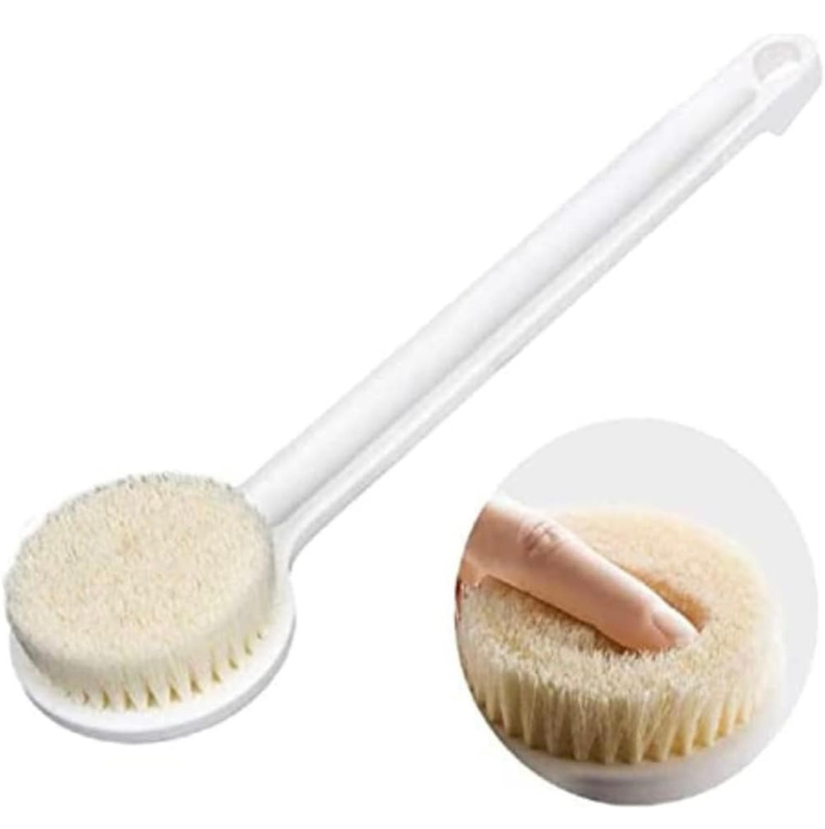 1686- Plastic White Round Bath Brush