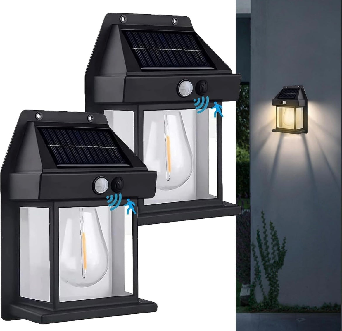 1219- Solar Wall Lights Outdoor Solar Light Outdoor Wall Light Solar Lamp with Motion Sensor Waterproof Outdoor Lamp for Garden Patio Yard