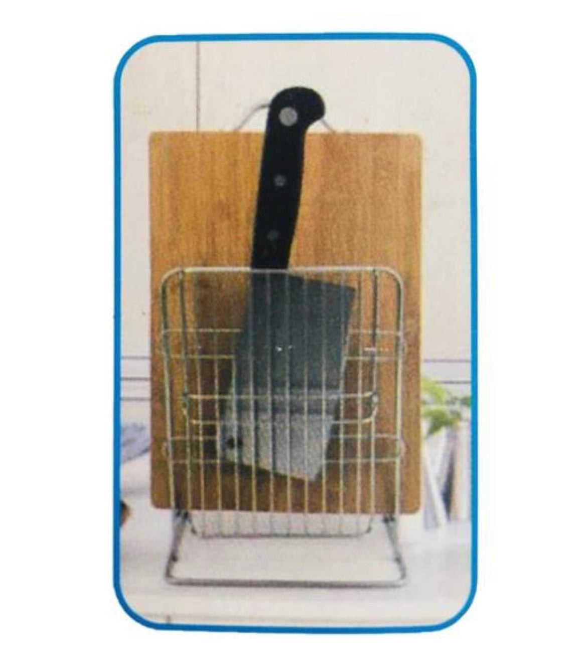 1571- SS Cutting Board And Knife Holder