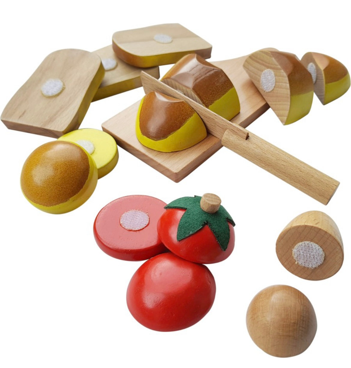 1564- Wooden Breakfast Cutting Toy