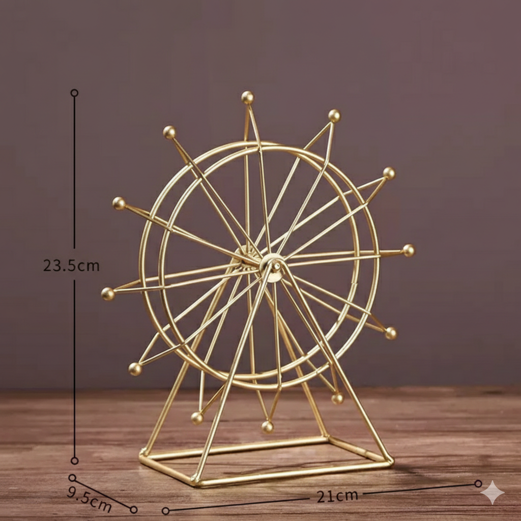 Rotating Wheel Metal Decor