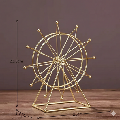 Rotating Wheel Metal Decor