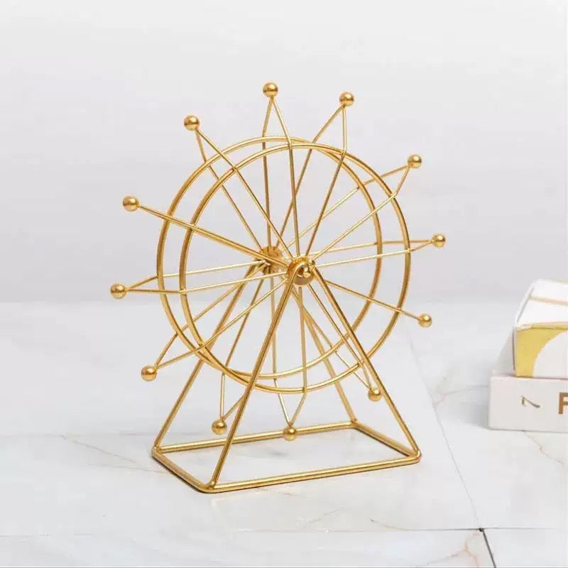 Rotating Wheel Metal Decor