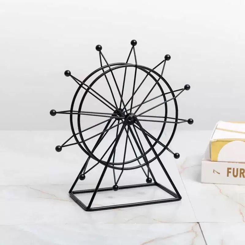 Rotating Wheel Metal Decor