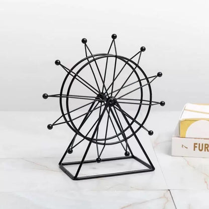 Rotating Wheel Metal Decor