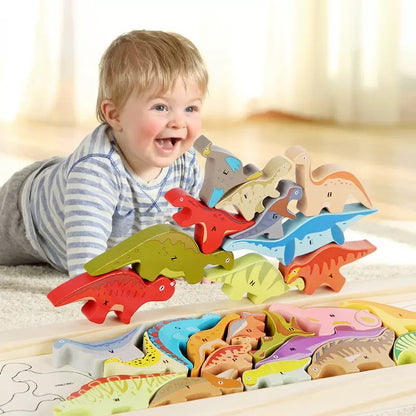 Wooden Dinosaur Stacking Toy