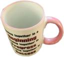 1321- Pack of 1 Ceramic Beginning Progress Success words Printed TeaCoffee Cup for Table & Dinner