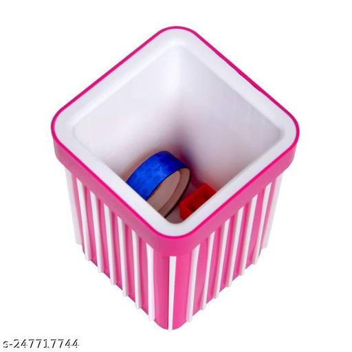 1283- Pen Stand Square 1 Compartments Plastic Desk Organizer , For Office Stationery