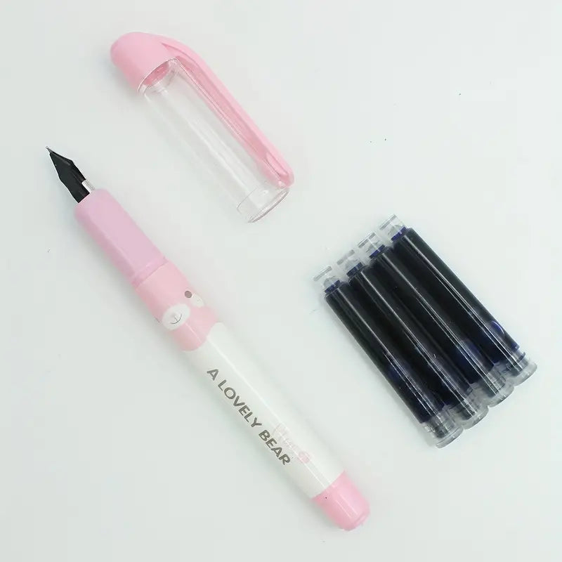 1024- Replaceable Ink Pen Signature Pen For Office and School With 4 Catridge